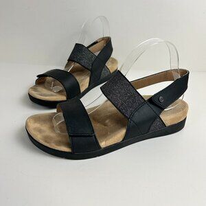 Spenco Sandals 40 US 9 Black Sanabel Strap Orthotic Comfort